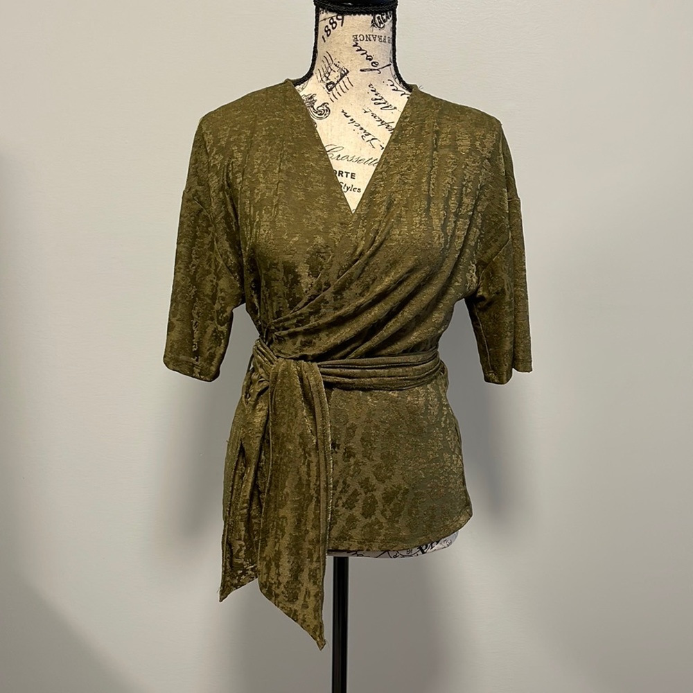 Zara printed wrap top blouse - Picture 1 of 12